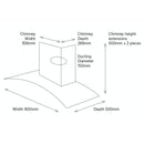 Belling 90cm Curved Chimney Hood | CHIM904GSTA Belling Cooker Hood Euronics Ireland