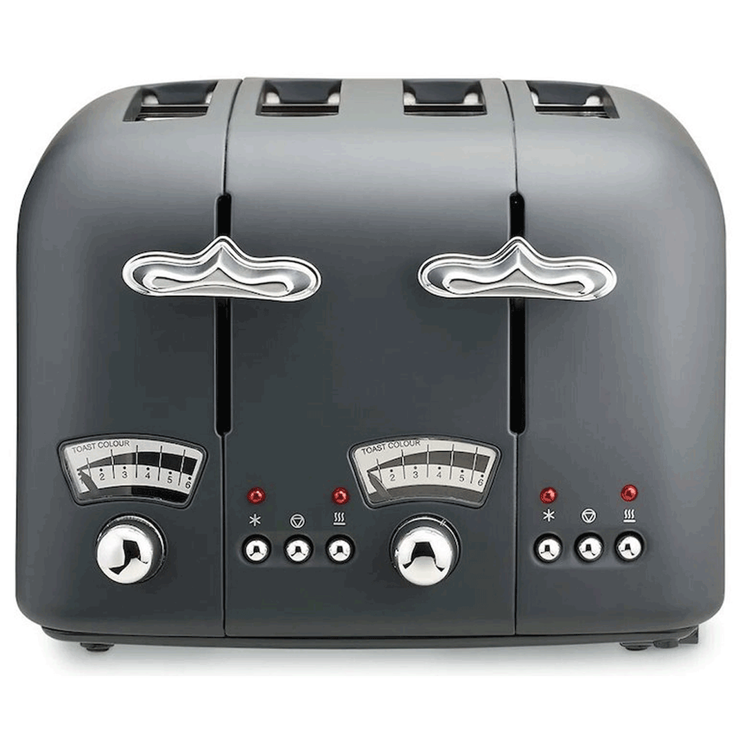 De'Longhi Argento Silva 4 Slice Toaster - Grey | CT04.GY DeLonghi 