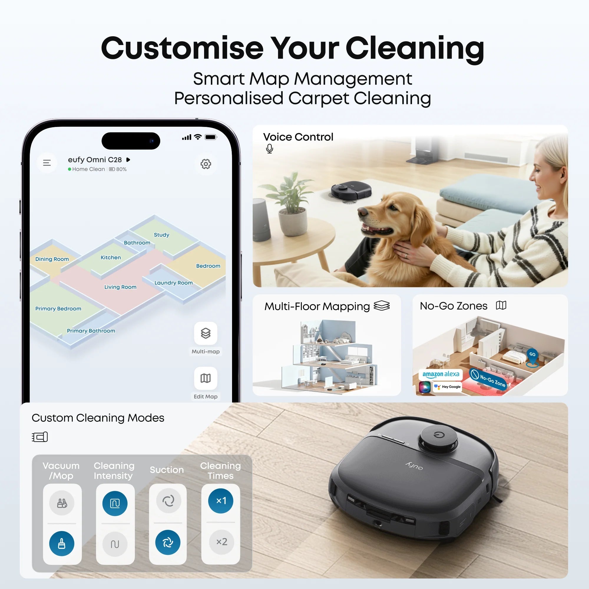 Eufy Omni C28A Robot Vacuum & Mop with All-in-One Station with Accessory Kit | T211AV10