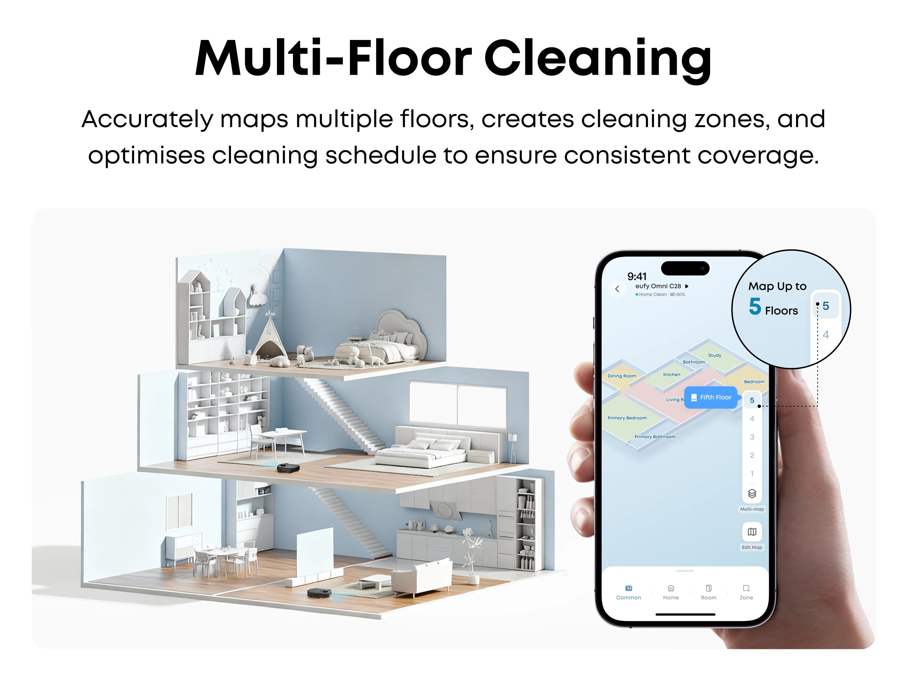 Eufy Omni C28A Robot Vacuum & Mop with All-in-One Station with Accessory Kit | T211AV10