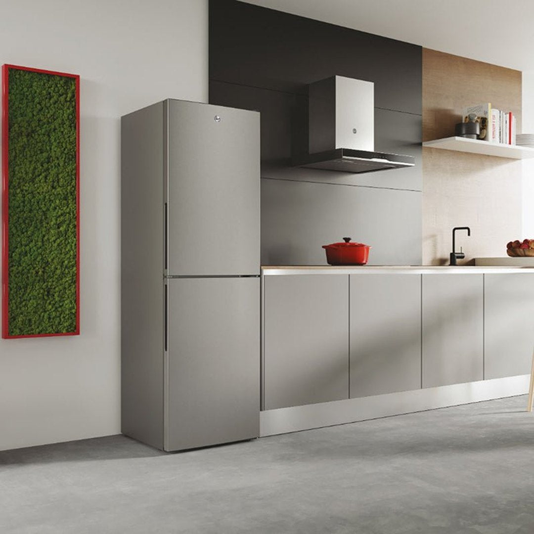 Hoover 252L 50/50 Low Frost Freestanding Fridge Freezer - Metal Back | HVT3CLECKIHS-1 Hoover Fridge Freezer Euronics Ireland