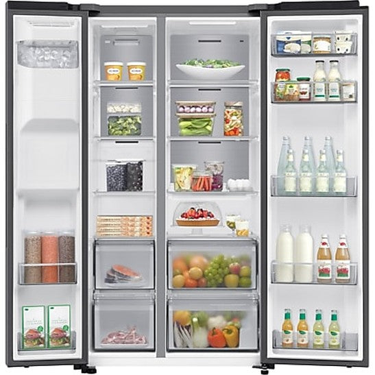 Samsung 640L Bespoke AI Series 6 Side-by-Side Fridge Freezer with SpaceMax, Silver | RS70F64KETEU Samsung American Fridge Freezer Tomo Burke Electrical