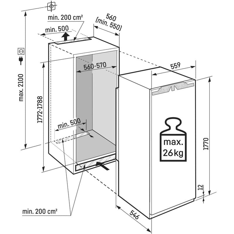 Liebherr Peak BioFresh 296 L Integrated Fridge | IRBBI-5150