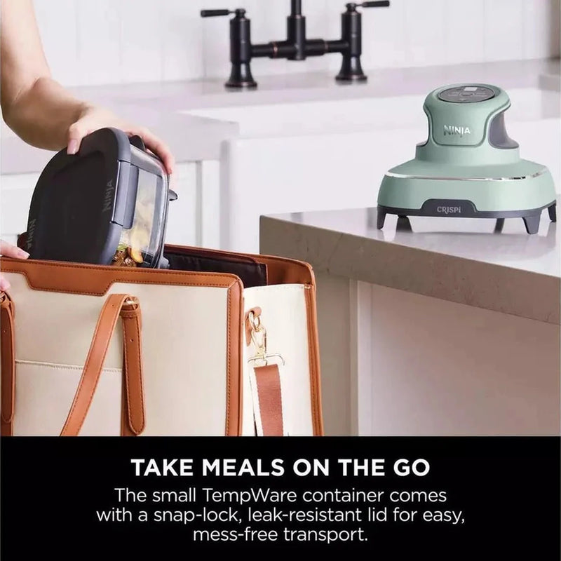 Ninja Crispi™ 4-in-1 Portable Glass Air Fryer Cooking System - Sage | FN101UKSG Ninja Grill Euronics Ireland