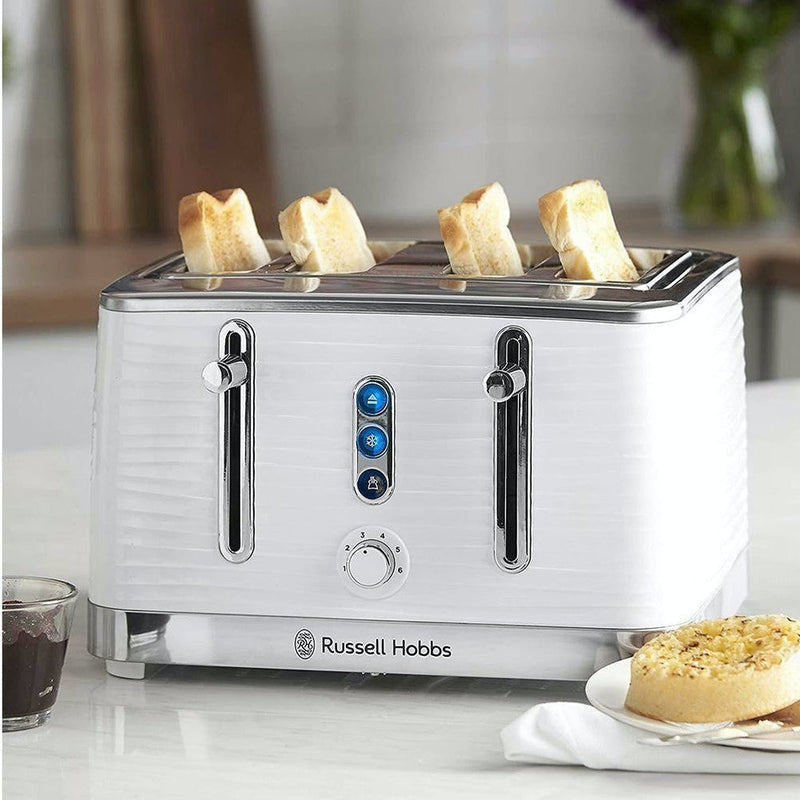 Russell Hobbs Inspire 4 Slice White Toaster | 24380 Russell Hobbs Euronics.ie