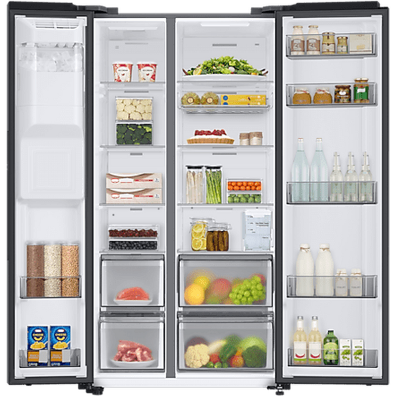Samsung American Style Black Fridge Freezer with SpaceMax Technology | RS68CG853EB1EU Samsung Euronics.ie