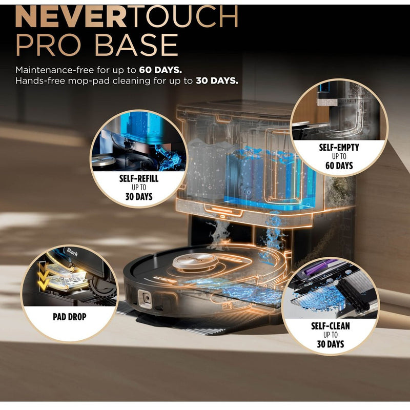 Shark 2-in-1 Self-Empty, Self-Refill & Self-Clean Robot Vacuum & Mop | RV2800ZEUK Shark Euronics.ie