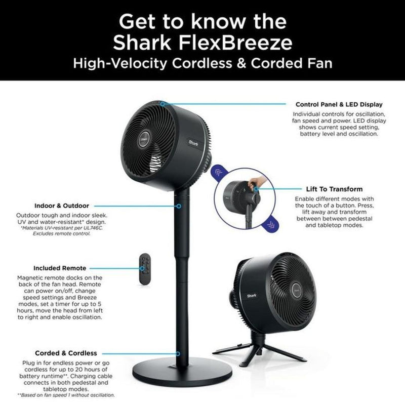 Shark FlexBreeze Portable Fan | FA220UK Shark Euronics.ie