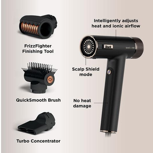 SHARK SpeedStyle Pro HD731UK 3-in-1 Hair Dryer - Black | HD731UK SHARK Euronics.ie