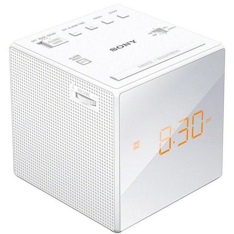 Sony Cube FM/AM Clock Radio with Dual Alarm | White Sony Radio Euronics Ireland