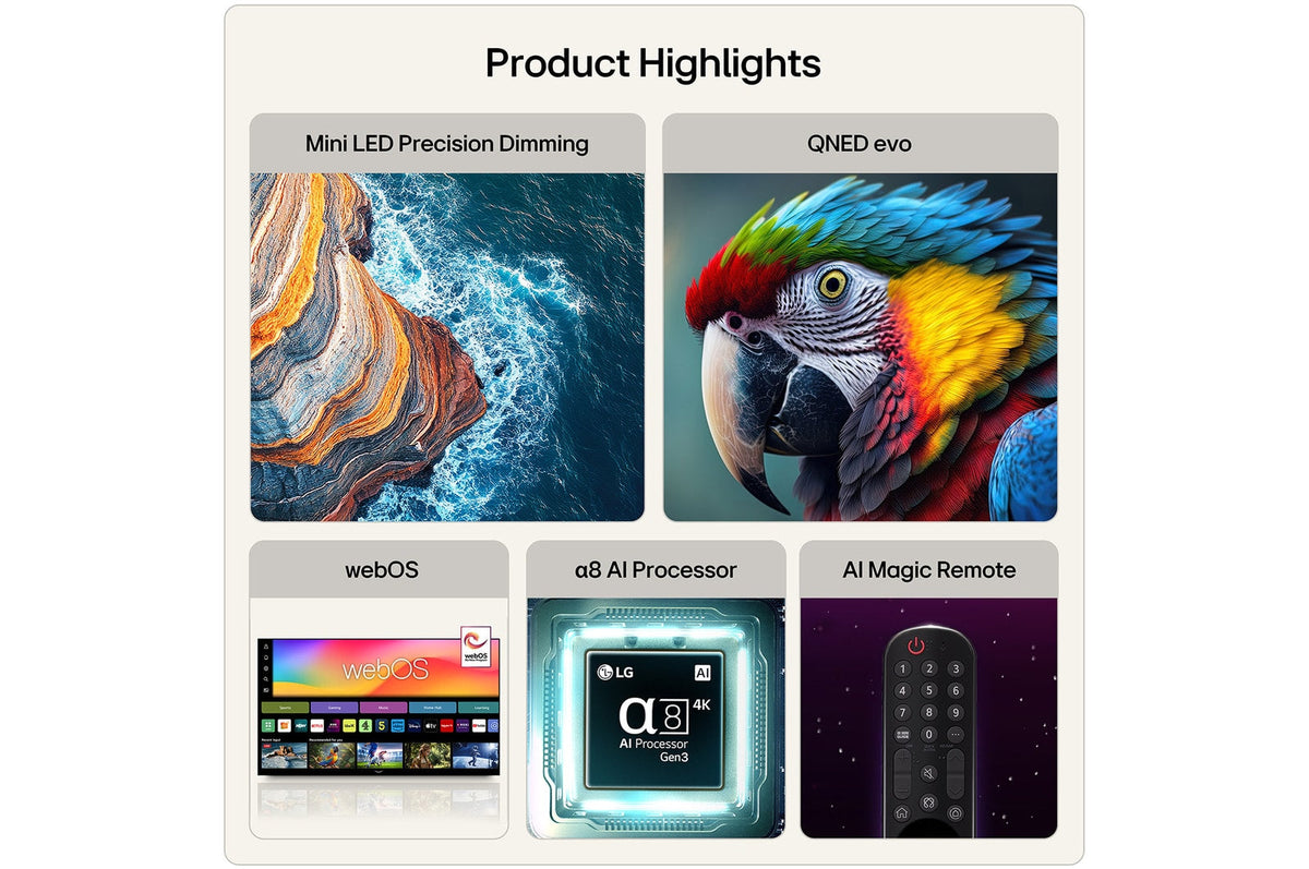 LG QNED evo QNED86 65-inch 4K Mini LED Smart TV | 65QNED86B6B.AEI — product image 3
