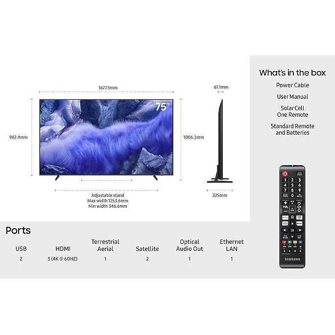 Samsung QLED 75″ 4K Vision AI Smart TV | QE75QEF1AUXXU