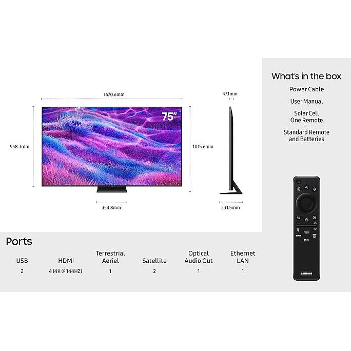 Samsung Neo QLED 75″ 4K Mini LED Smart TV | QE75QN80FAUXXU