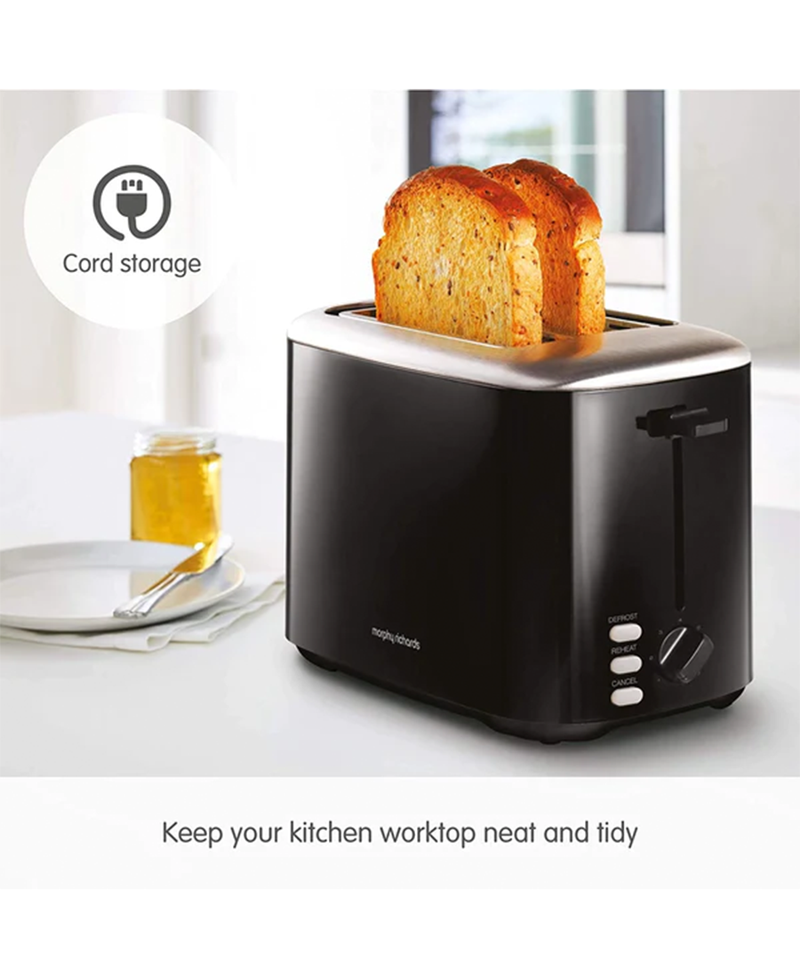 Morphy Richards Equip 2 Slice Black Toaster | 222064 Redmond Electric Gorey
