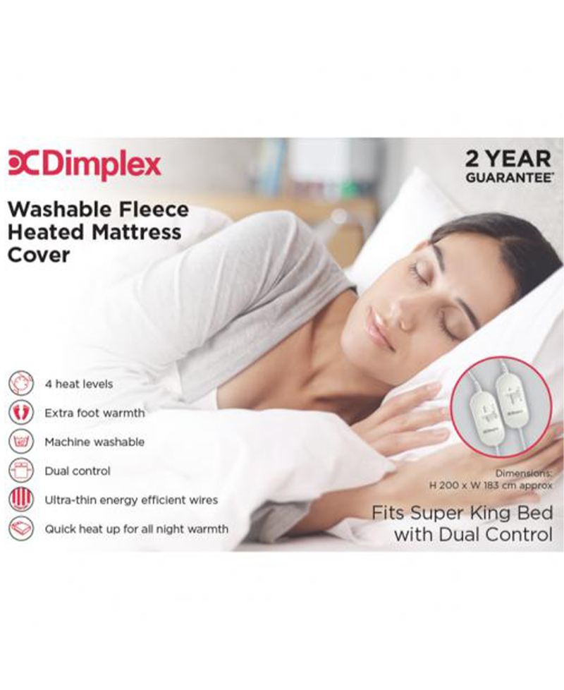 Dimplex Super King Dual Control Washable Fleece Heated Mattress Cover DMC3004 Redmond Electric Gorey
