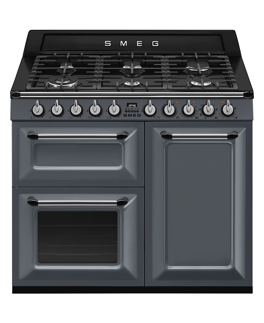 Smeg 100cm Victoria Traditional Dual Fuel Range Cooker | Slate Grey Smeg 
