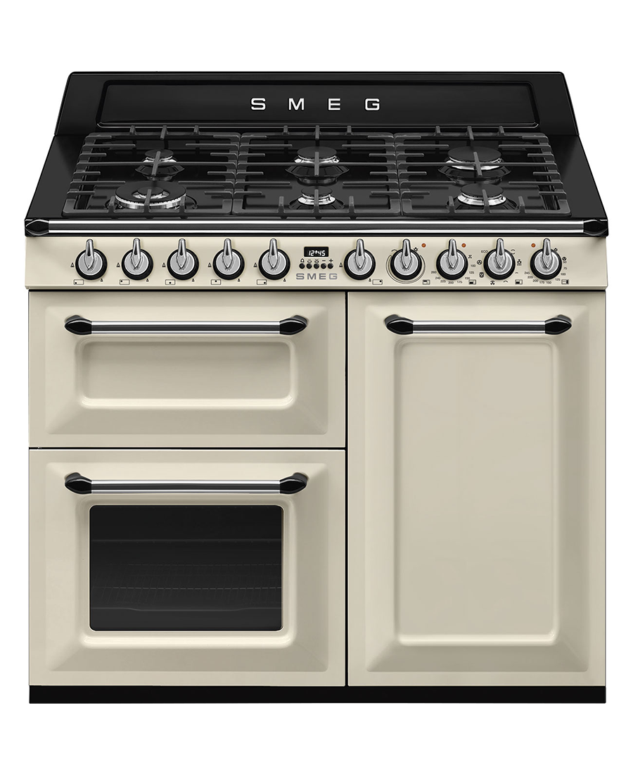 Smeg 100cm Victoria Traditional Dual Fuel Range Cooker | Cream Smeg 