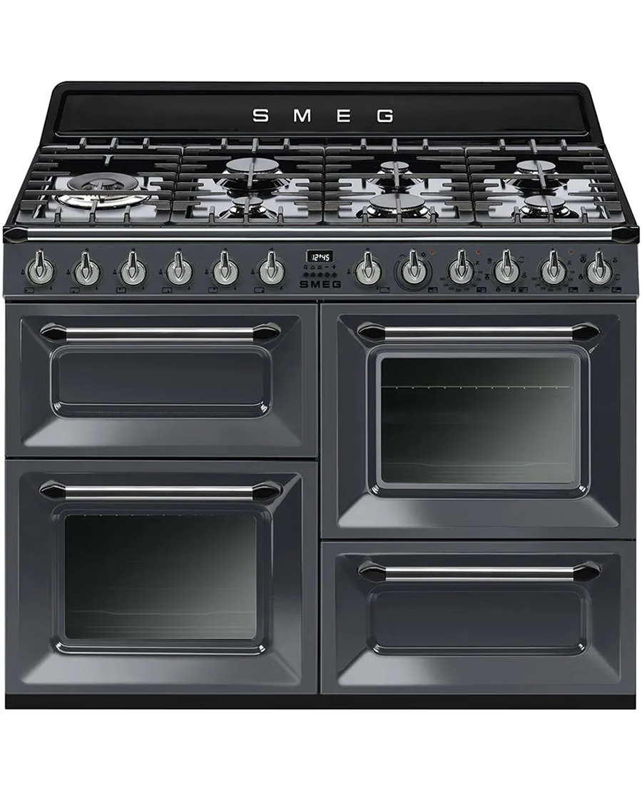 Smeg 110cm Victoria Traditional Dual Fuel Range Cooker | Slate Grey Smeg 