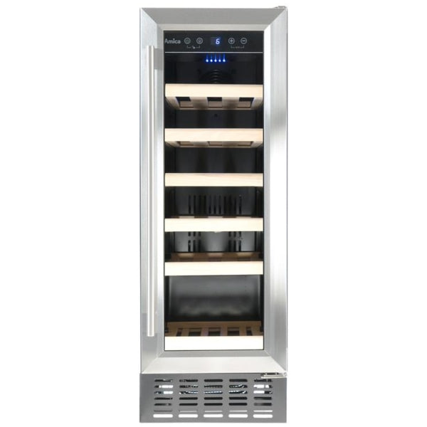 Amica Freestanding 19 Bottle Silver Wine Cooler | AWC300SS