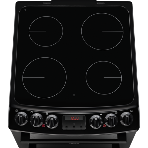 Zanussi 55cm Double Oven Black Cooker | ZCV46250BA